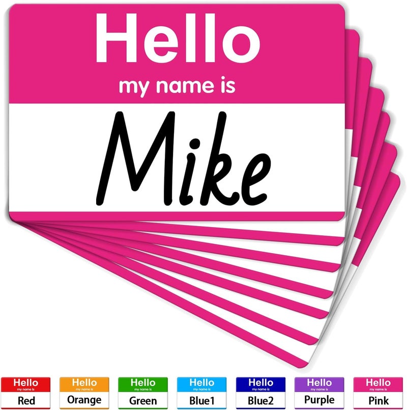 labelon Pink Name Tags Sticker,200Pcs 3.5" x 2.25" Hello My Name is Stickers,Name Badge Name Tags Label for Office,Meeting,School,Teachers and Mailing - Image 1